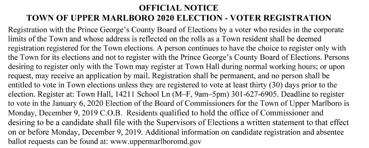 thumbnail_OfficialNotice_2020 Town Gen Election_Voter-Cand Reg